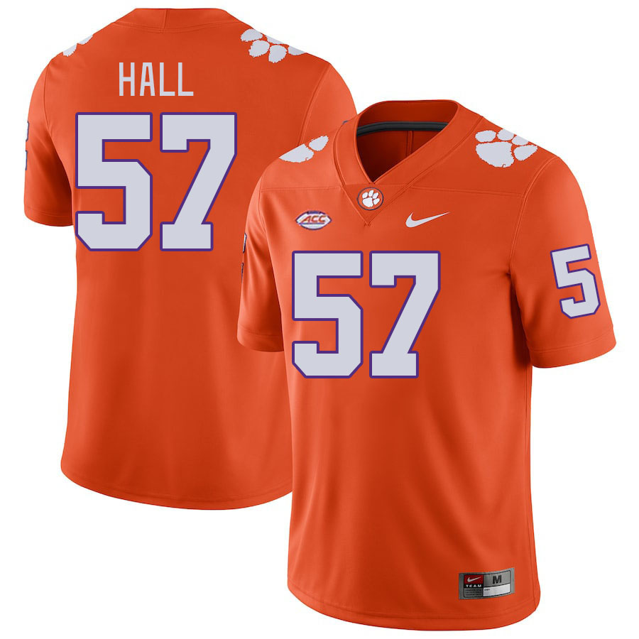 Men #57 Jackson Hall Clemson Tigers College Football Jerseys Stitched-Orange